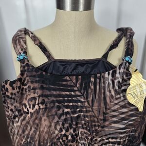 Miraclesuit Brown Leopard Print Women's Top